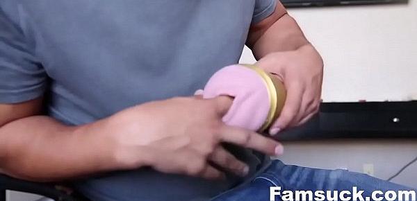  Step Sister Gives Brother A Hand With fleshlight| FamSuck.com